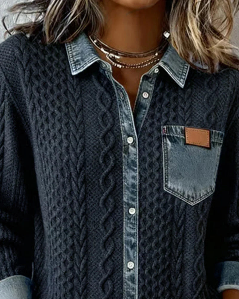 Barbara | Denim Patchwork Shirt