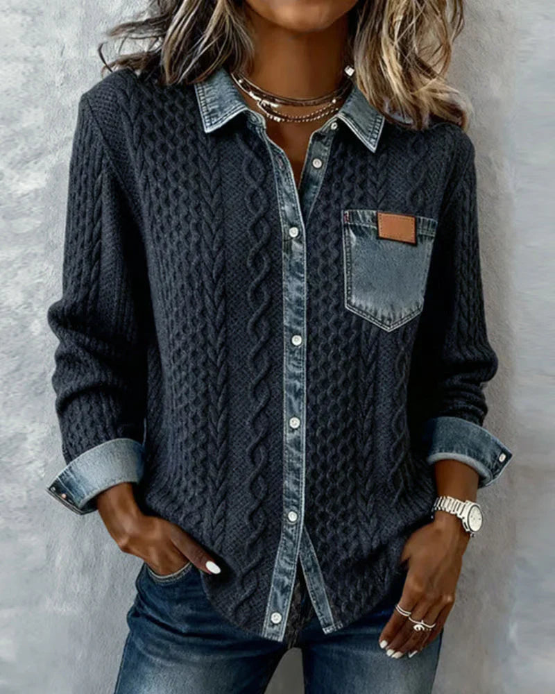Barbara | Denim Patchwork Shirt
