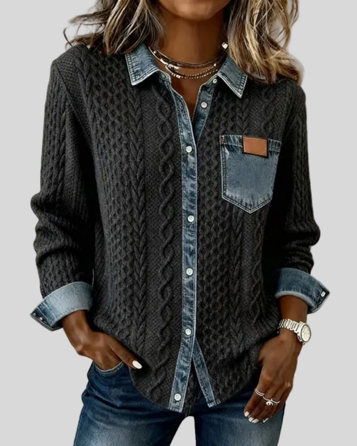 Barbara | Denim Patchwork Shirt
