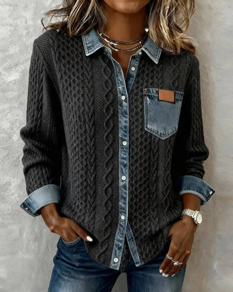 Barbara | Denim Patchwork Shirt