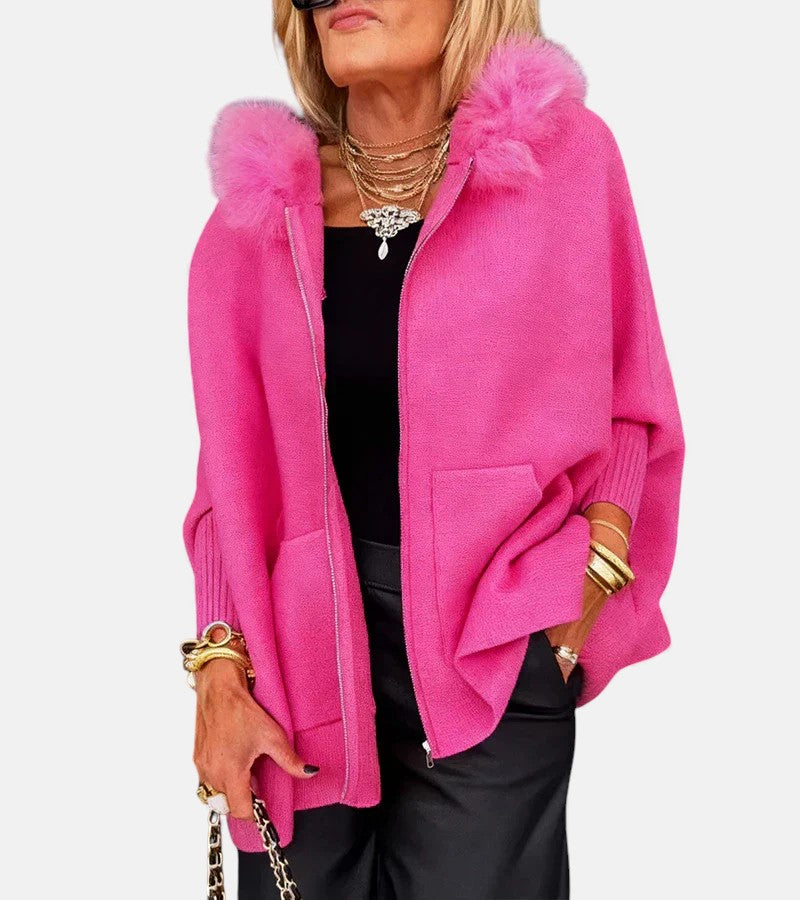 Diane | Casual Hooded Coat with Fur Collar