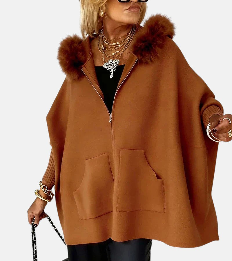Diane | Casual Hooded Coat with Fur Collar