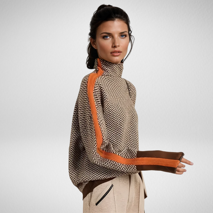 Marie | Elegant Striped Turtleneck Sweater
