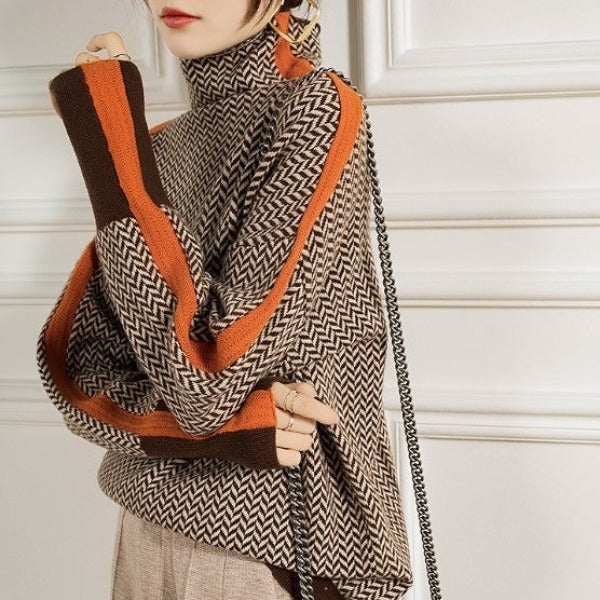 Marie | Elegant Striped Turtleneck Sweater